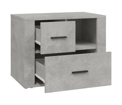 vidaXL Mesita de noche madera contrachapada gris hormigón 60x36x45 cm