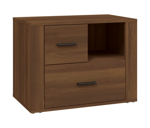 vidaXL Mesita de noche madera contrachapada roble marrón 60x36x45 cm