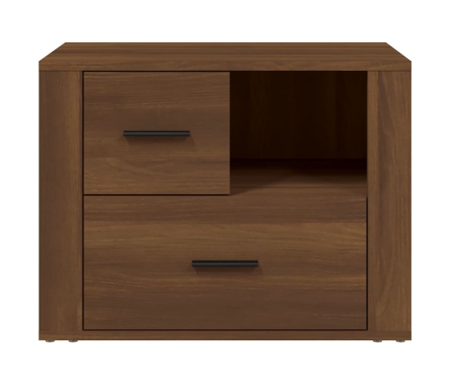 vidaXL Mesita de noche madera contrachapada roble marrón 60x36x45 cm