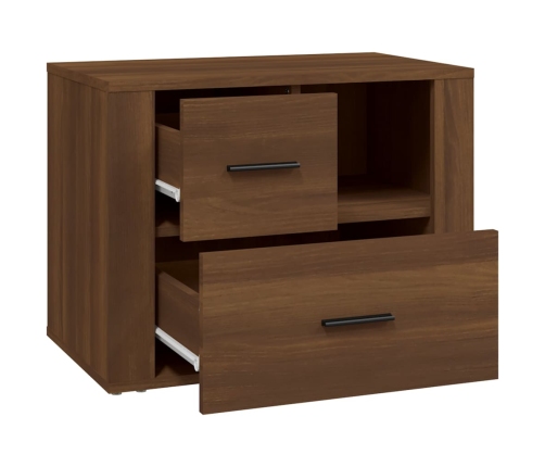 vidaXL Mesita de noche madera contrachapada roble marrón 60x36x45 cm