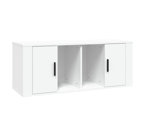 Mueble para TV madera contrachapada blanco 100x35x40 cm