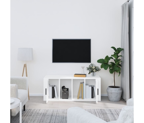 Mueble para TV madera contrachapada blanco 100x35x40 cm