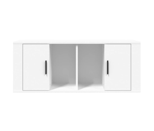 Mueble para TV madera contrachapada blanco 100x35x40 cm