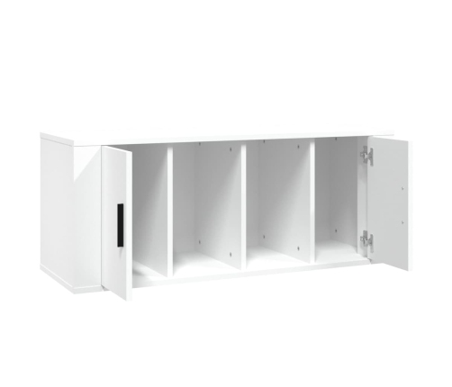 Mueble para TV madera contrachapada blanco 100x35x40 cm