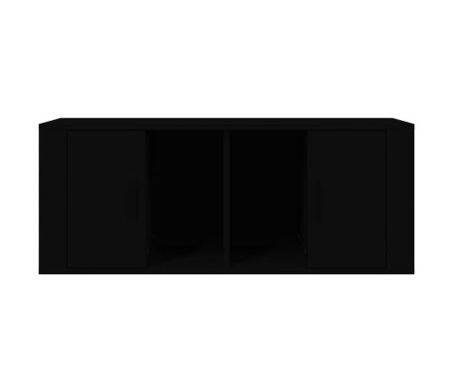 Mueble para TV madera contrachapada negra 100x35x40 cm