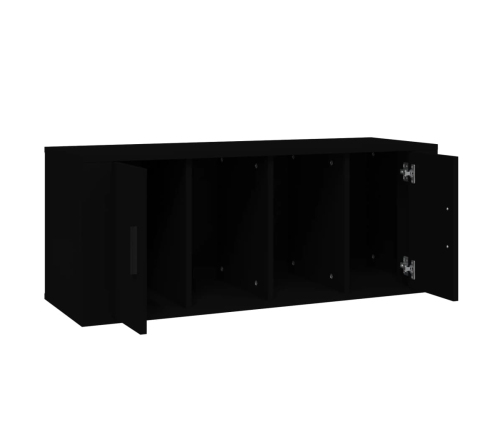 Mueble para TV madera contrachapada negra 100x35x40 cm