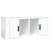 Mueble de TV madera contrachapada blanco brillo 100x35x40 cm