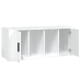 Mueble de TV madera contrachapada blanco brillo 100x35x40 cm