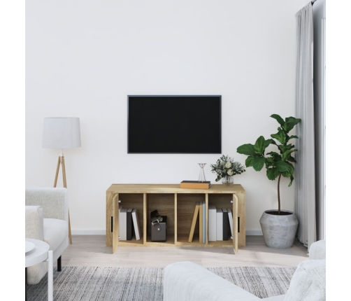 Mueble para TV madera contrachapada color roble 100x35x40 cm