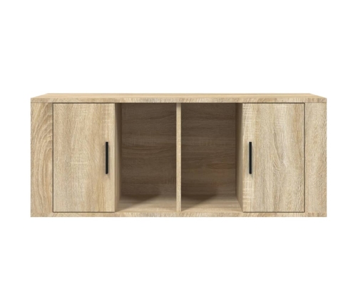 Mueble para TV madera contrachapada color roble 100x35x40 cm