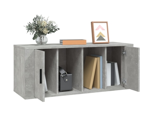 Mueble para TV contrachapada gris hormigón 100x35x40 cm