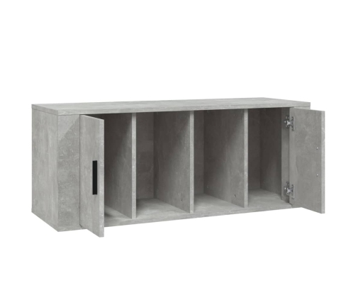 Mueble para TV contrachapada gris hormigón 100x35x40 cm