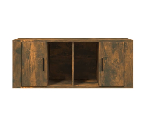 Mueble para TV madera contrachapada roble ahumado 100x35x40 cm