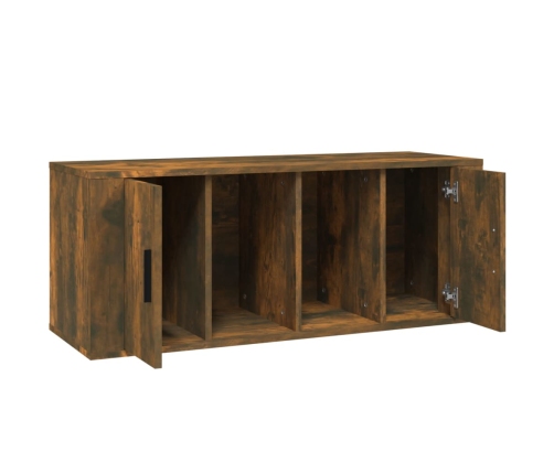 Mueble para TV madera contrachapada roble ahumado 100x35x40 cm