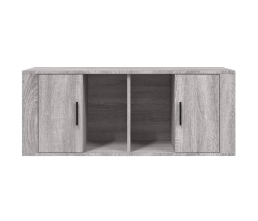 Mueble de TV madera contrachapada gris Sonoma 100x35x40 cm