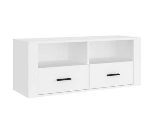 Mueble para TV madera contrachapada blanco 100x35x40 cm