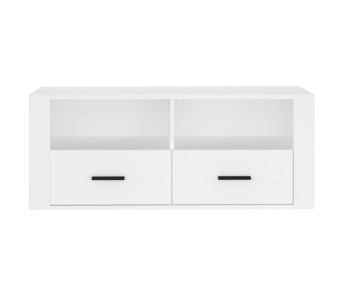 Mueble para TV madera contrachapada blanco 100x35x40 cm