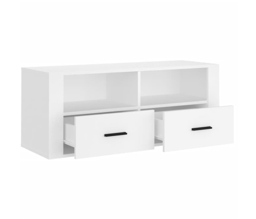 Mueble para TV madera contrachapada blanco 100x35x40 cm