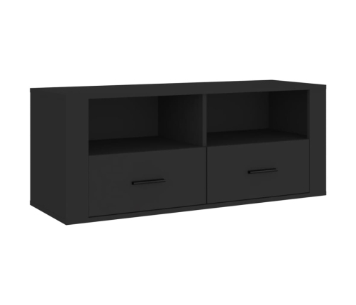 Mueble para TV madera contrachapada negra 100x35x40 cm