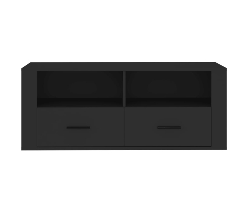 Mueble para TV madera contrachapada negra 100x35x40 cm