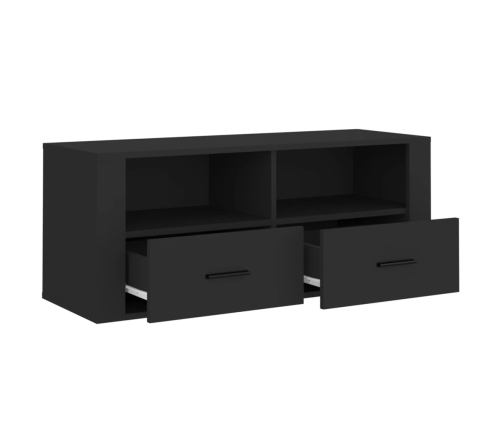 Mueble para TV madera contrachapada negra 100x35x40 cm