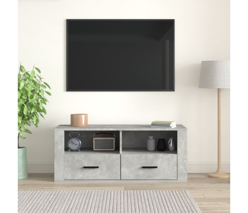 Mueble para TV contrachapada gris hormigón 100x35x40 cm