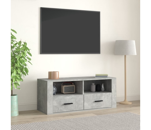 Mueble para TV contrachapada gris hormigón 100x35x40 cm