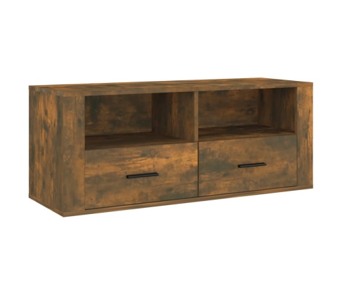 Mueble para TV madera contrachapada roble ahumado 100x35x40 cm