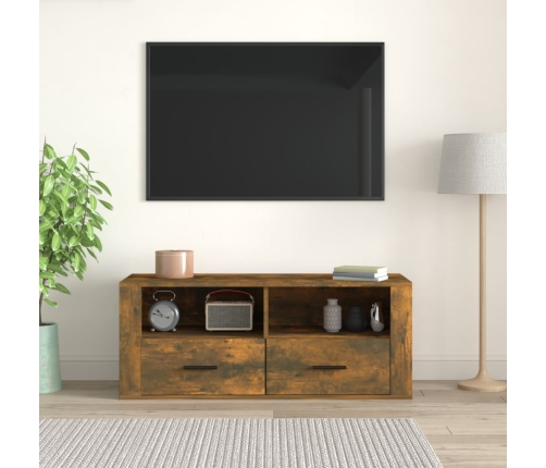 Mueble para TV madera contrachapada roble ahumado 100x35x40 cm