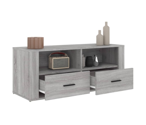 Mueble de TV madera contrachapada gris Sonoma 100x35x40 cm