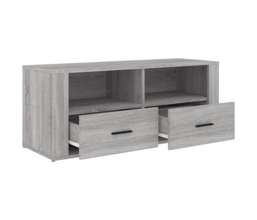 Mueble de TV madera contrachapada gris Sonoma 100x35x40 cm