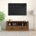 Mueble TV madera contrachapada color marrón roble 100x35x40 cm