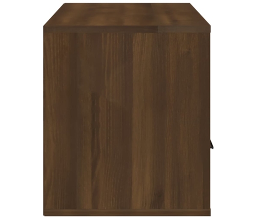 Mueble TV madera contrachapada color marrón roble 100x35x40 cm