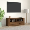 Mueble TV madera contrachapada color marrón roble 100x35x40 cm