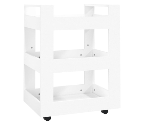 Carrito de cocina madera contrachapada blanco 60x45x80 cm