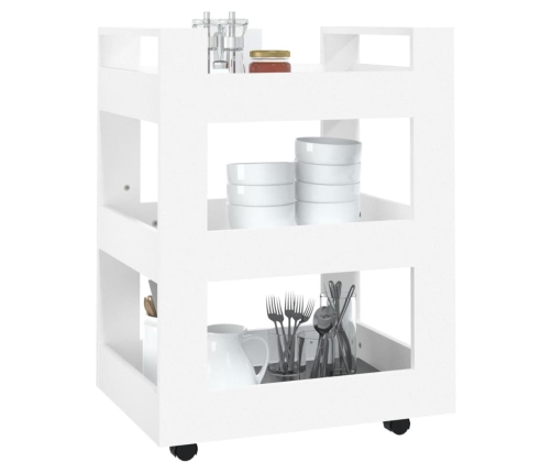 Carrito de cocina madera contrachapada blanco 60x45x80 cm