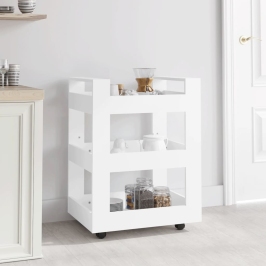 Carrito de cocina madera contrachapada blanco 60x45x80 cm