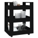 Carrito de cocina madera contrachapada negro 60x45x80 cm