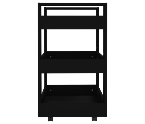 Carrito de cocina madera contrachapada negro 60x45x80 cm