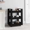 Carrito de cocina madera contrachapada negro 60x45x80 cm