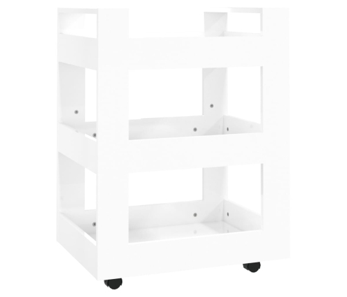 Carrito de cocina madera contrachapada blanco brillo 60x45x80cm