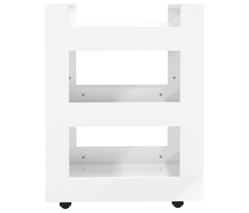 Carrito de cocina madera contrachapada blanco brillo 60x45x80cm