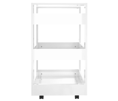 Carrito de cocina madera contrachapada blanco brillo 60x45x80cm