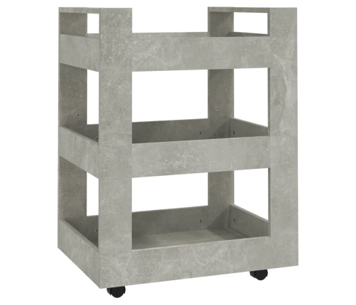 Carrito de cocina madera contrachapada gris hormigón 60x45x80cm