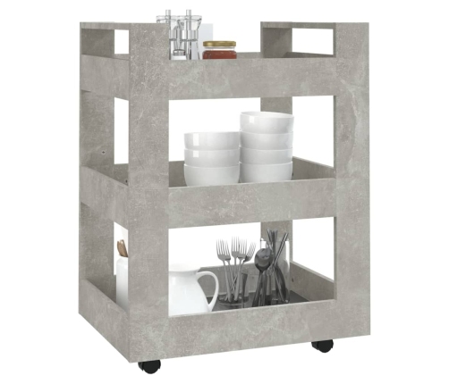 Carrito de cocina madera contrachapada gris hormigón 60x45x80cm