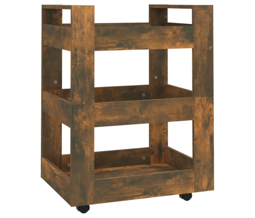 Carrito de cocina madera contrachapada roble ahumado 60x45x80cm