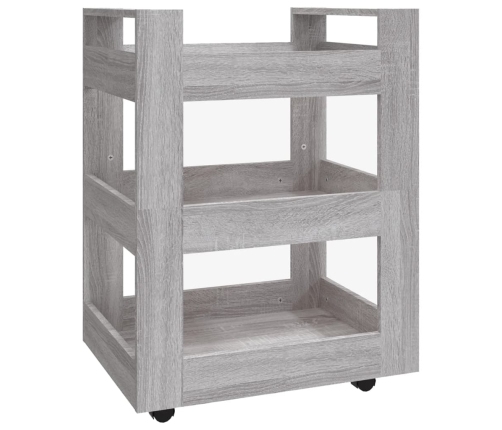 Carrito de cocina madera contrachapada gris Sonoma 60x45x80 cm