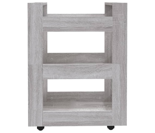 Carrito de cocina madera contrachapada gris Sonoma 60x45x80 cm