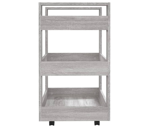 Carrito de cocina madera contrachapada gris Sonoma 60x45x80 cm