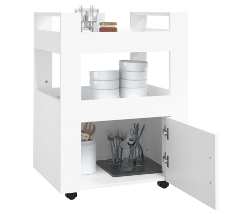 Carrito de cocina madera contrachapada blanco 60x45x80 cm